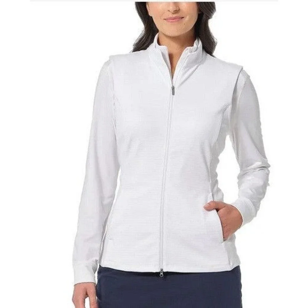 NWT Greg Norman Women's Ribbed Vest White Size - Picture 1 of 3